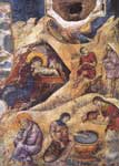 Η γέννηση του Χριστού - Τοιχογραφία από το Πρωτάτο Αγίου Όρους 13ος αι. μ.Χ.