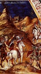 «Θεοδρόμον αστέρα Θεωρήσαντες Μάγοι», τοιχογραφία στο παρεκκλήσιο του Ακαθίστου Ύμνου της Μονής του Αγίου Ιωάννη Λαμπαδιστή, Καλοπαναγιώτης (Γύρω στο 1500 μ.Χ.)