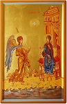 Ευαγγελισμός της Υπεραγίας Θεοτόκου - Πιστό αντίγραφο εικόνας που βρίσκεται στην Μονή Αγίας Αικατερίνης στο Σινά (12ος αιώνας μ.χ.) - Γεωργία Δαμικούκα© (http://www.tempera.gr)