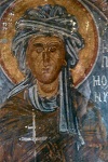 Βυζαντινή αγιογραφία της Αγίας Υπομονής στο σπήλαιο του Οσίου Παταπίου