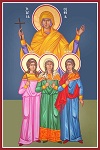Αγία Σοφία και οι τρεις θυγατέρες της Πίστη, Ελπίδα και Αγάπη - Καζακίδου Μαρία© (byzantineartkazakidou. blogspot.com)