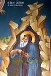 Όσιος Ακάκιος ο Νέος, ο Καυσοκαλυβίτης - Τοιχογραφία Ι. Ν. Ευαγγελιστρίας Περισσού
